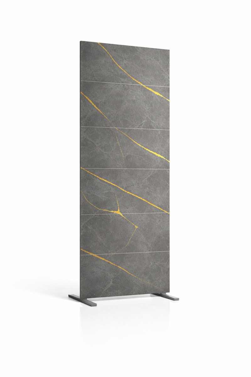 Panel Decorativo Mármol Gris con Vetas Doradas 60x260 cm – Separador Moderno de Diseño