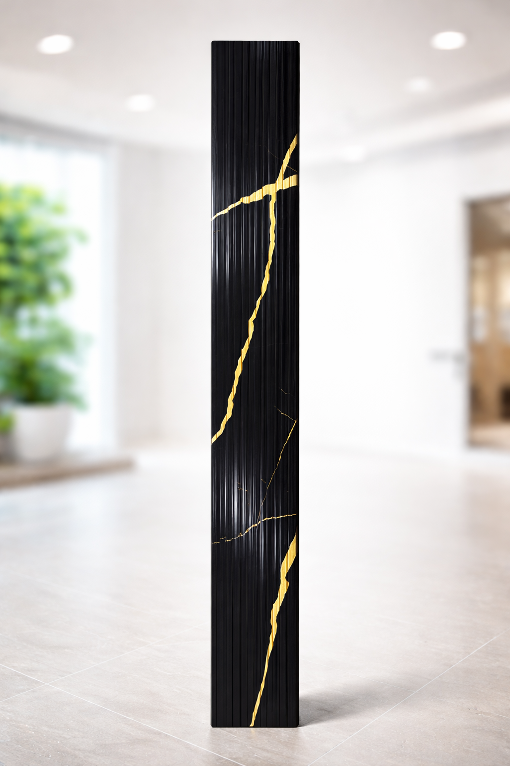 Listón decorativo negro con vetas dorados