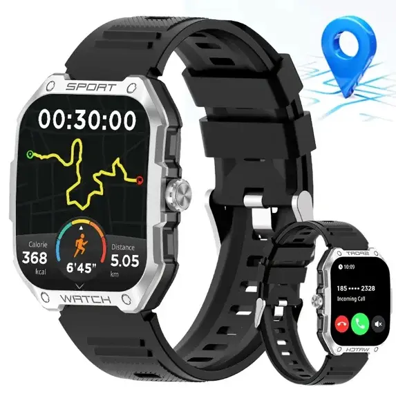 Reloj inteligente smartwatch deportivo con medición de salud y pantalla digital