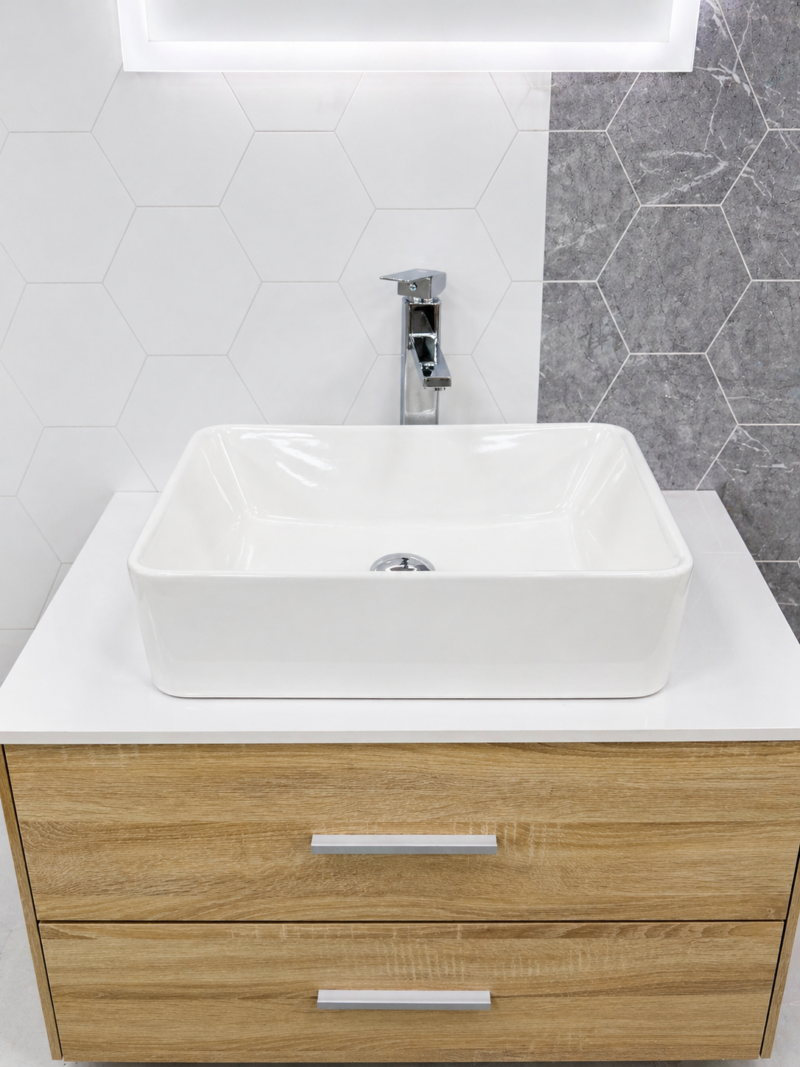 Mueble de baño con lavabo y encimera sinterizada 80 cm HZ-1601