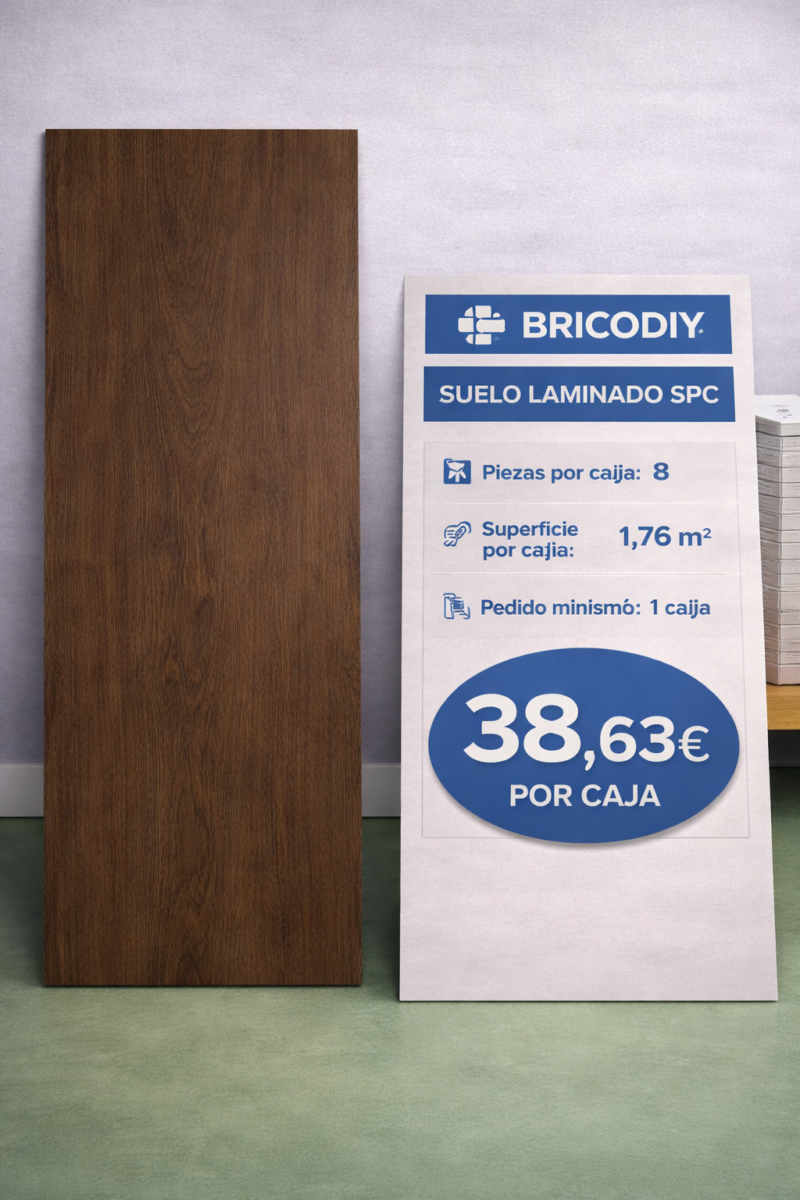 Suelo SPC Nogal Marrón Oscuro.