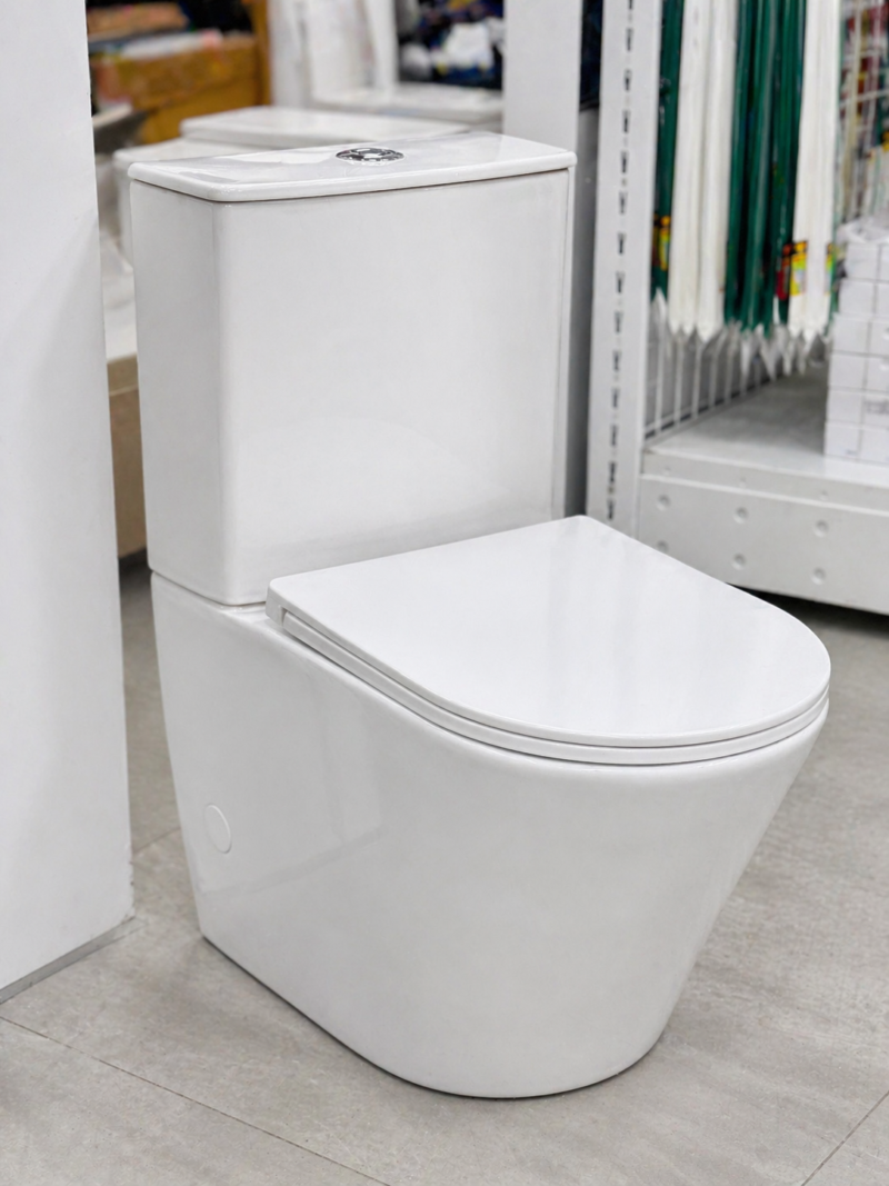 Inodoro convencional blanco de suelo