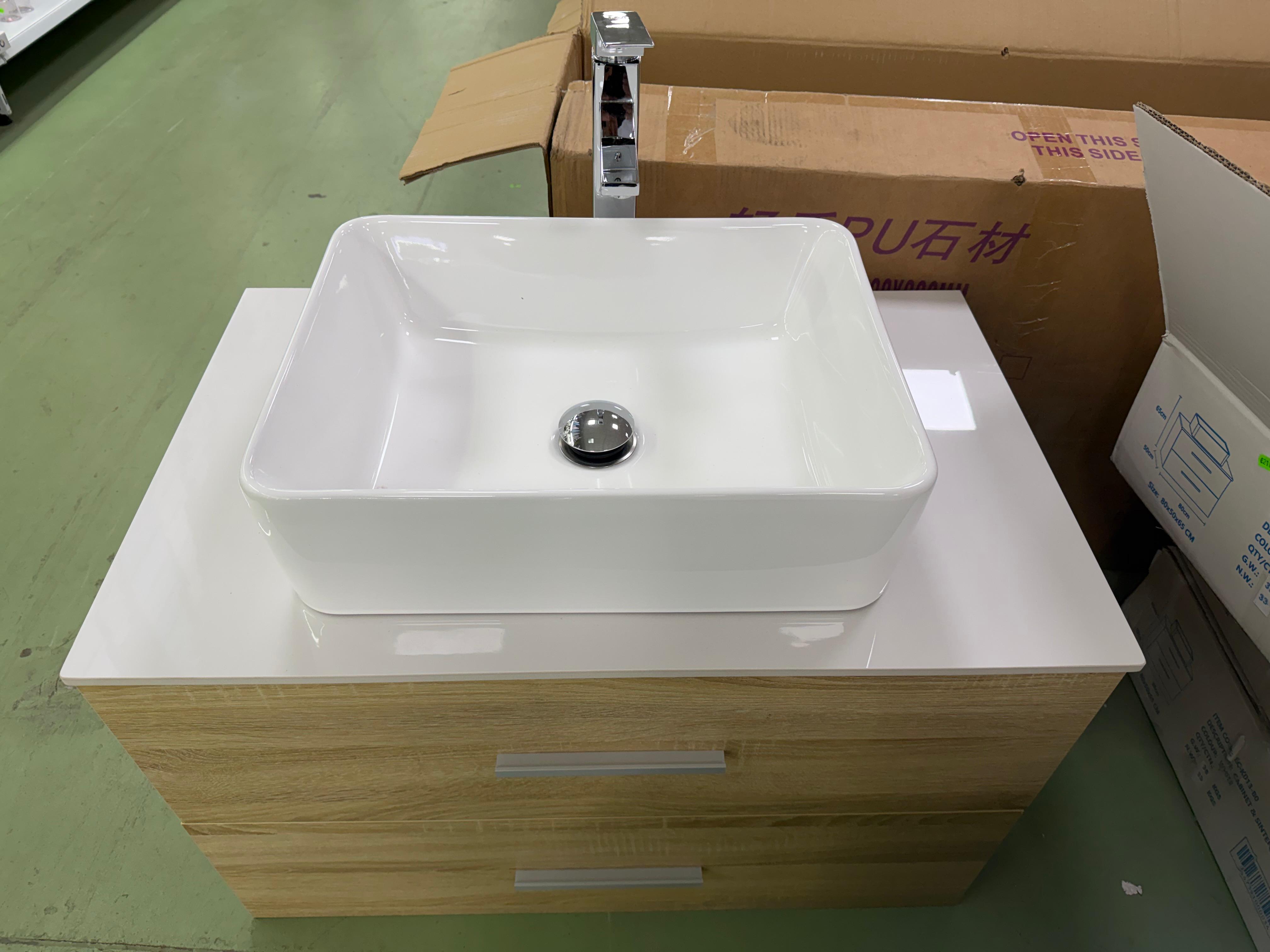 Mueble de baño con lavabo y encimera sinterizada 80 cm HZ-1601