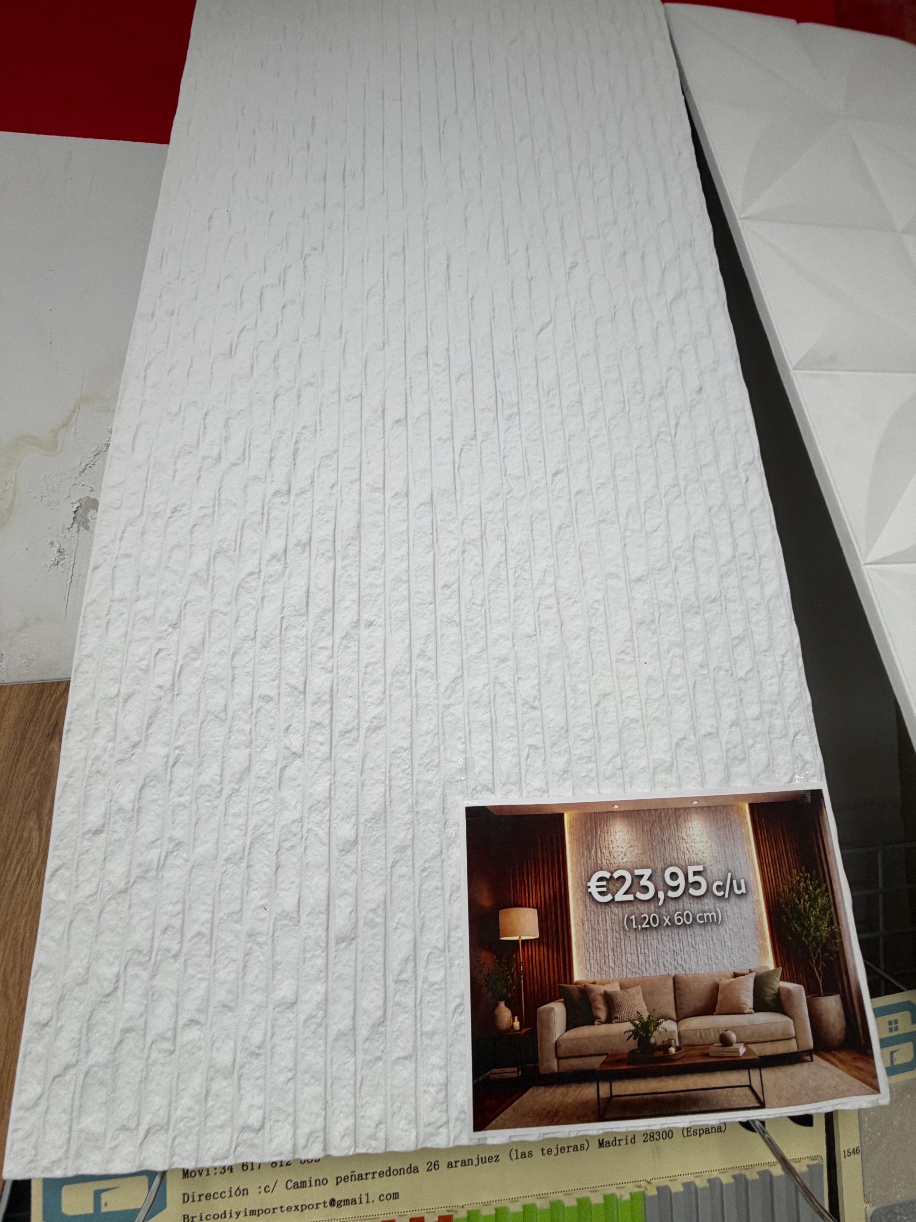 Panel poliestireno ladrillo blanco fino modelo 09