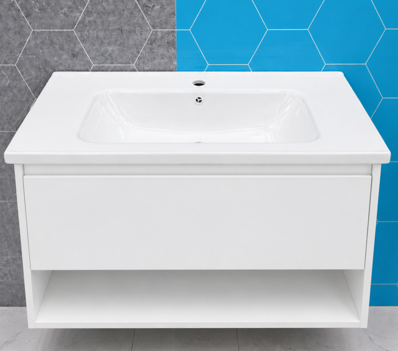 Mueble de ba&ntilde;o 60/80 cm con lavabo cer&aacute;mico