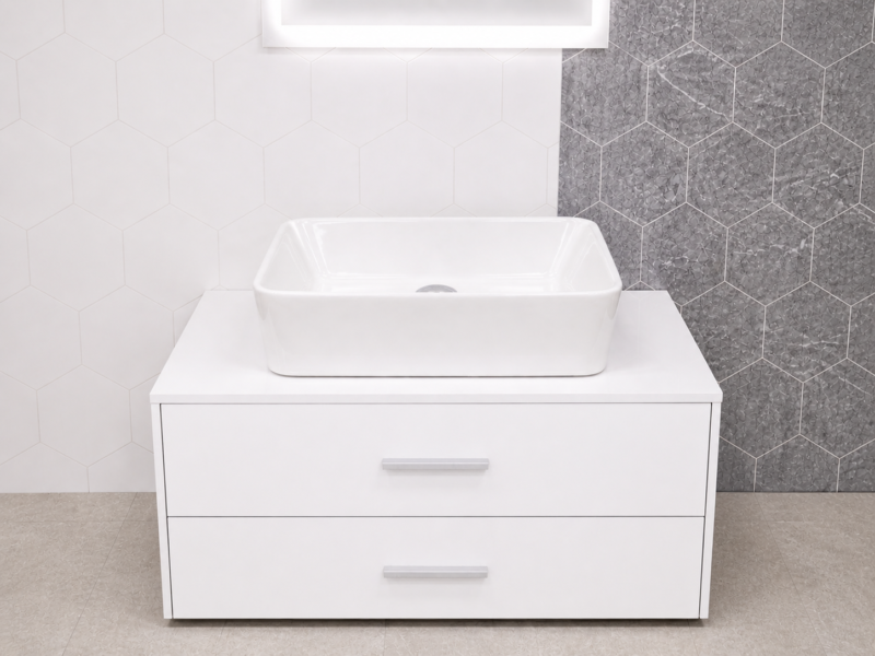 Mueble de ba&ntilde;o EC-K013 80 cm con lavabo sobreencimera - 2 colores