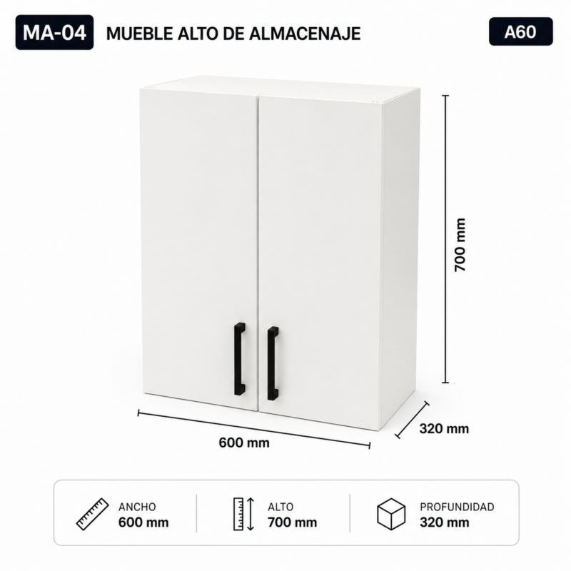 Mueble alto de almacenaje 60 cm