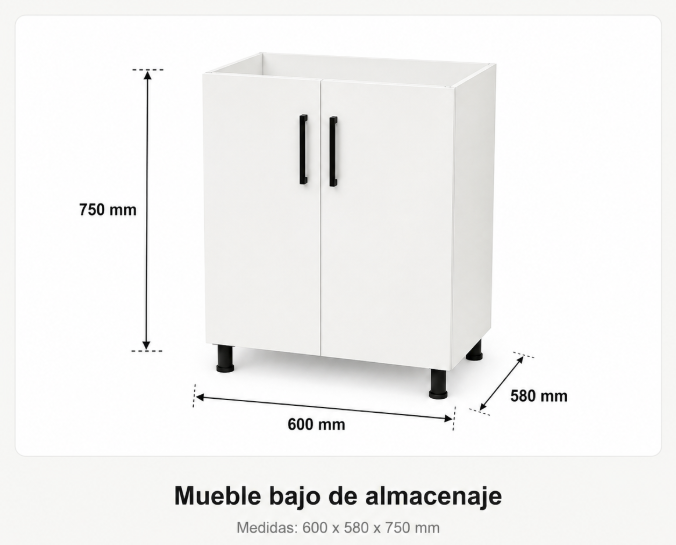 Mueble bajo de almacenaje 60 cm